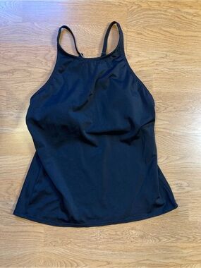 Eco Beach Women’s Black High-Neck Swim Tank Top